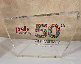 PSB Academy 50th Anniversary memento