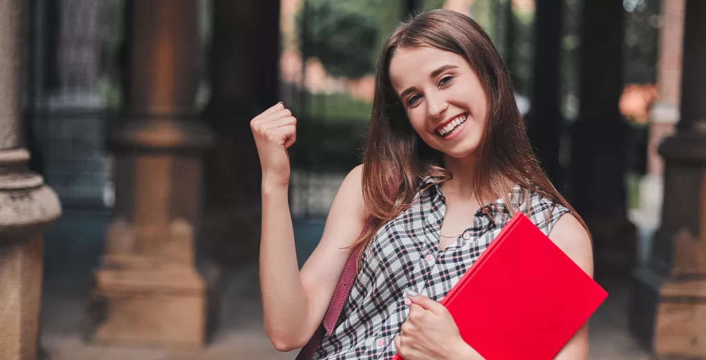 Canadian Scholarship Without IELTS | Girl Holding File